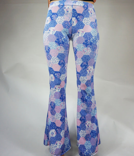 Endoria Patchwork Flares - Blue Velvet