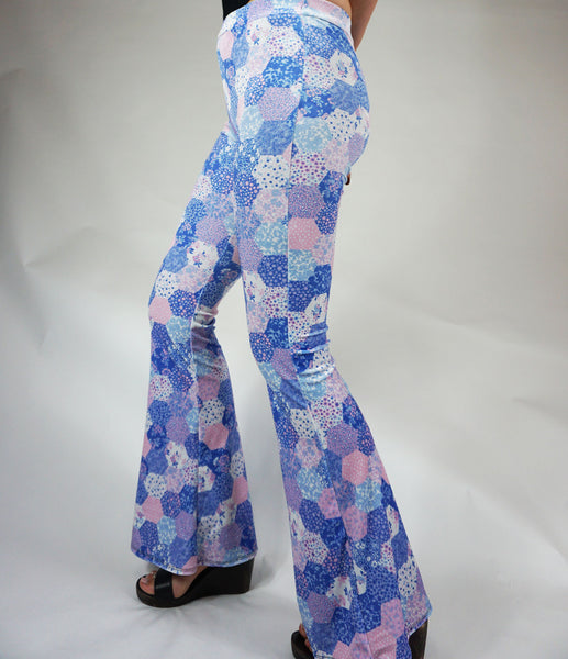 Endoria Patchwork Flares - Blue Velvet